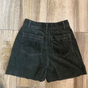 Dark Green Corduroy Women Shorts